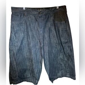 Vintage 2000s Y2k Sean John Dark Wash Denim Shorts Baggy Jorts Size 36 EUC
